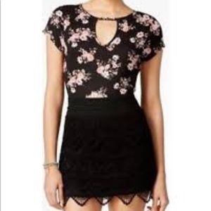 Floral Bodysuit with Keyhole neckline